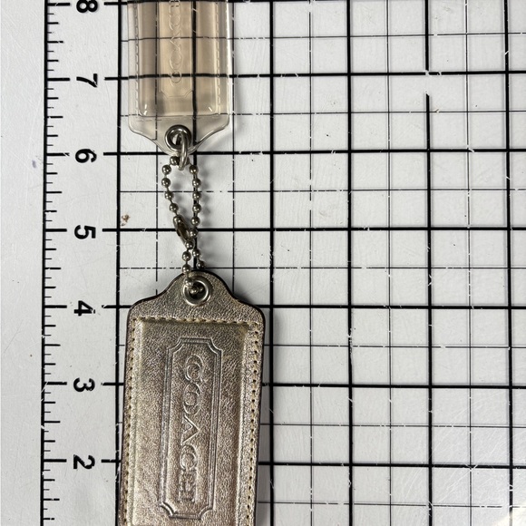 Coach Gold and Clear Keychain Set.  Metallic Gold Large. medium plastic. - Picture 3 of 3